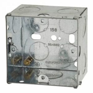1 Gang Flush Back Box with Knockout - 47mm - Galvanised