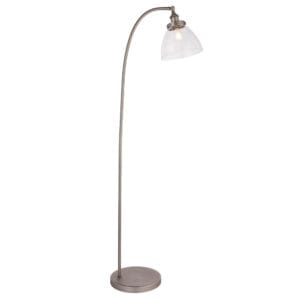Endon Hansen 1lt Floor Brushed silver & clear glass Non-dimmable