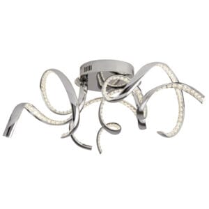 Searchlight Twirls LED Flush Chrome & Clear Crystal