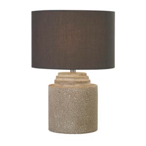 Searchlight Zara Table Lamp Cement Base & Fabric Shade