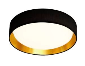 Searchlight Gianna Flush Black Fabric Gold Inner & Acrylic Diffuser