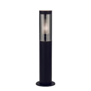 Searchlight Batton Outdoor Post Black Metal & Smoked Polycarbonate