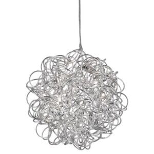Searchlight Scribble 6Lt LED Pendant Chrome Diamond Cut Metal