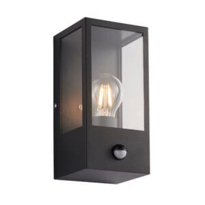 Saxby Breton PIR wall Black IP44 28W