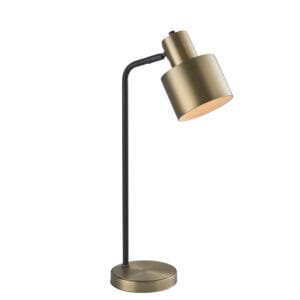 Endon Mayfield 1lt Table Matt antique Brass & matt Black Non-dimmable