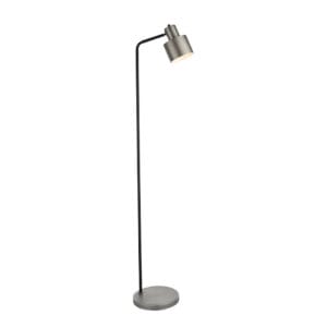Endon Mayfield 1lt Floor Brushed silver finish & matt Black Non-dimmable