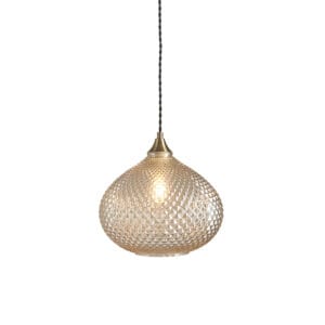Endon Livia 1lt Pendant Champagne glass & antique Brass Dimmable