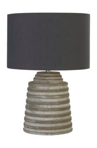 Searchlight Liana Table Lamp Grey Cement & Grey Fabric Shade