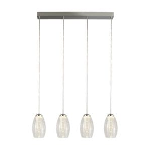 Searchlight Cyclone 4Lt Bar Pendant Chrome & Clear Glass
