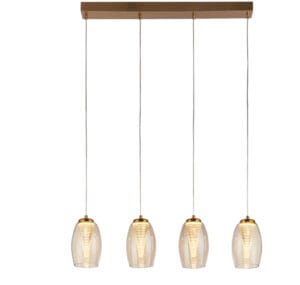 Searchlight Cyclone 4Lt Bar Pendant Bronze Metal & Champagne Glass