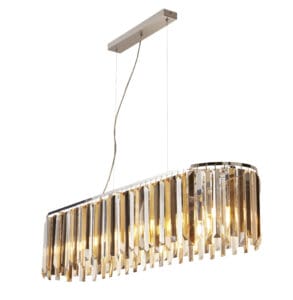 Searchlight Clarissa 8Lt Pendant Chrome Metal & Mixed Glass