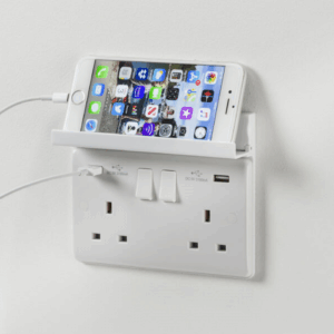 Knightsbridge White 2G Fold Away Phone Holder