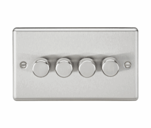 Knightsbridge Brushed Chrome 4G 2-way 10-200W (5-150W LED) Intelligent dimmer -
