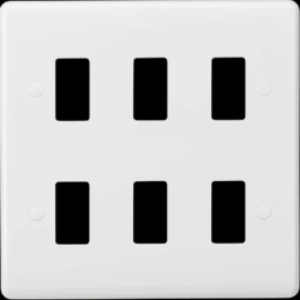 Knightsbridge White 6G Grid Faceplate