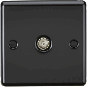 Knightsbridge Matt Black TV Outlet (non-isolated)