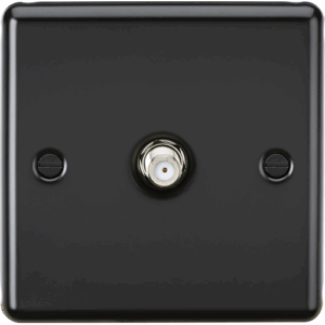 Knightsbridge Matt Black SAT TV Outlet