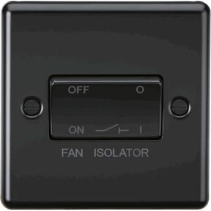 Knightsbridge Matt Black 10A Fan Isolator Switch