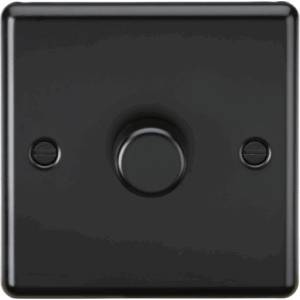 Knightsbridge Matt Black 1G 2 way 10-200W (5-150W LED) Intelligent dimmer