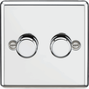 Knightsbridge Polished Chrome 2G 2-way 10-200W (5-150W LED) Intelligent dimmer