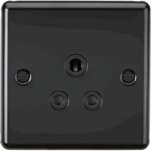 Knightsbridge Matt Black 5A Unswitched Socket