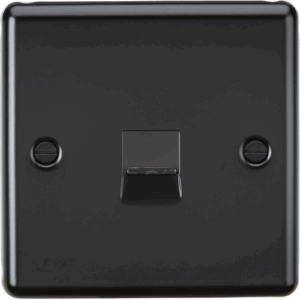 Knightsbridge Matt Black Telephone Extension Outlet