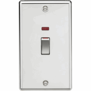 Knightsbridge Polished Chrome 45A DP Switch with Neon (2G size)