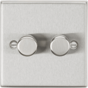 Knightsbridge Brushed Chrome 2G 2-way 10-200W (5-150W LED) Intelligent dimmer