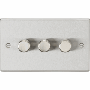 Knightsbridge Brushed Chrome 3G 2-way 10-200W (5-150W LED) Intelligent dimmer