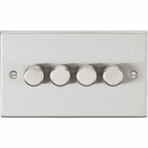 Knightsbridge Brushed Chrome 4G 2-way 10-200W (5-150W LED) Intelligent dimmer