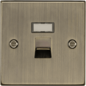 Knightsbridge Antique Brass UTP CAT6a RJ45 Network Outlet
