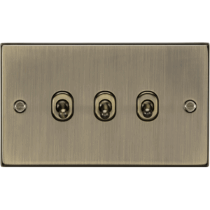 Knightsbridge Antique Brass 10AX 3G 2-way Toggle Switch