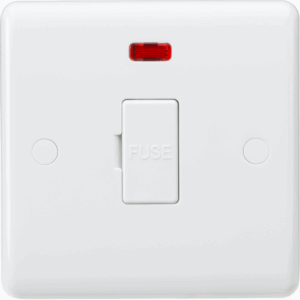 Knightsbridge White 13A Fused Spur Unit with Neon and Flex Outlet from Base
