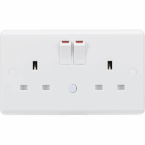 Knightsbridge White 13A 2G DP Switched Socket with Photocell Nightlight Function
