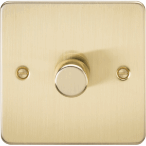 Knightsbridge Brushed Brass 1G 2-way 10-200W (5-150W LED) Intelligent dimmer
