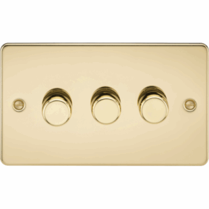 Knightsbridge Polished Brass 3G 2-way 10-200W (5-150W LED) Intelligent dimmer