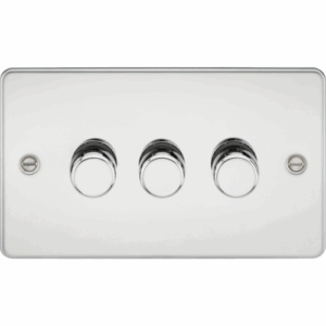 Knightsbridge Flat Plate Polished Chrome 3G 2-way 10-200W (5-150W LED) Intelligent dimmer