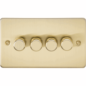 Knightsbridge Brushed Brass 4G 2-way 10-200W (5-150W LED) Intelligent dimmer