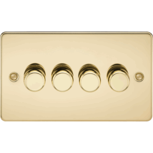 Knightsbridge Polished Brass 4G 2-way 10-200W (5-150W LED) Intelligent dimmer