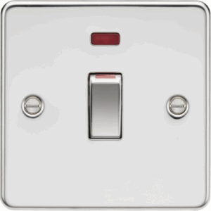 Knightsbridge Polished Chrome 45A DP Switch with Neon (1G size)