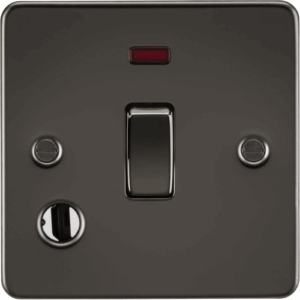 Knightsbridge Gunmetal 20A 1G DP Switch with Neon & Flex Outlet
