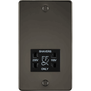 Knightsbridge Gunmetal 115/230V Dual Voltage Shaver Socket with Insert