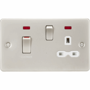 Knightsbridge Pearl 45A DP Switch & 13A Socket with Neons with Insert