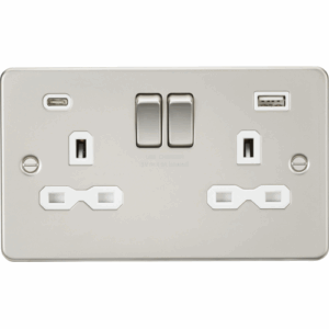 Knightsbridge Pearl 13A 2G SP Switched Socket with Dual USB A+C (5V DC 4.0A shared) with Insert
