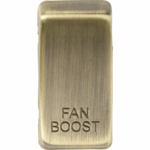 Knightsbridge Antique Brass Switch cover marked FAN BOOST