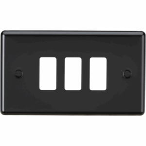 Knightsbridge Matt Black 3G Grid Faceplate