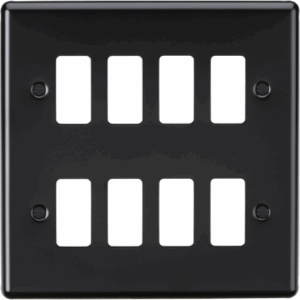 Knightsbridge Matt Black 8G Grid Faceplate