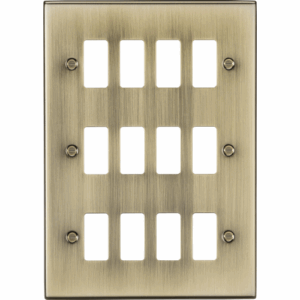 Knightsbridge Antique Brass 12G Grid Faceplate