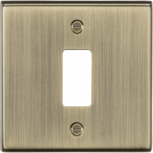 Knightsbridge Antique Brass 1G Grid Faceplate