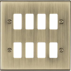 Knightsbridge Antique Brass 8G Grid Faceplate