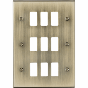 Knightsbridge Antique Brass 9G Grid Faceplate